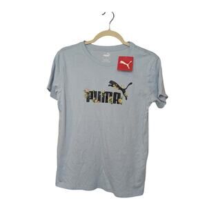Puma Rose Garden Crewneck Short Sleeve T Shirt Womens Size Small Blue Green